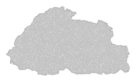 Polygonal Carcass Mesh High Detail Raster Map Of Bhutan Abstractions