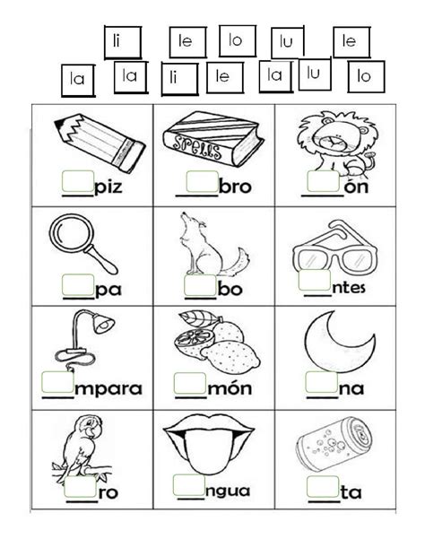 Silabas Iniciales La Le Li Lo Lu Worksheet Blends Worksheets Phonics