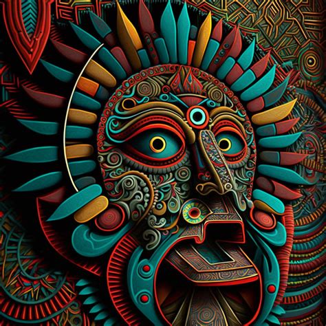 Mayan Wall Art / Digital Print / Mayan Art / Vibrant Wall Art / 2 Variations Digital Download ...