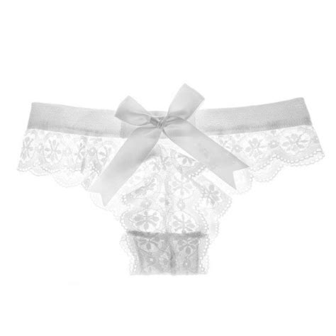Calcinha Rendada Transparente Lacinho Lingerie Sexy Chastity