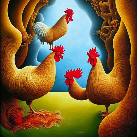 Chickens Abstract By Bobsmereckiart On Deviantart