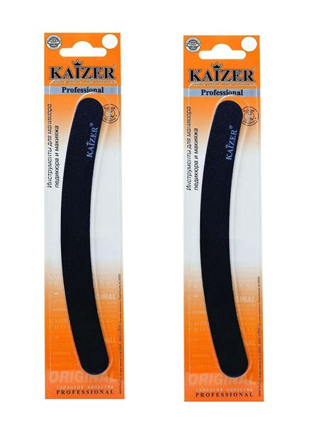 Пилка для ногтей KAIZER бумеранг на деревянной основе черного цвета ...