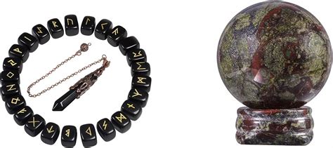 Amazon Mookaitedecor Bundle Items Black Obsidian Runes Stones