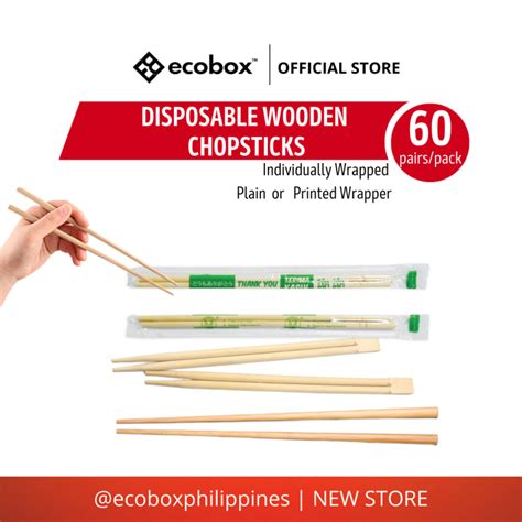 Ecobox Disposable Wooden Chopstick Disposable Chopstick Bamboo