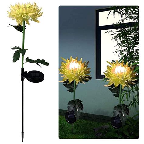 Solar Garden Artificial Chrysanthemum Led Stake Lights Outdoor Solar