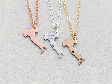 Italy Necklace Italy Jewelry Silver Italy Charm Europe