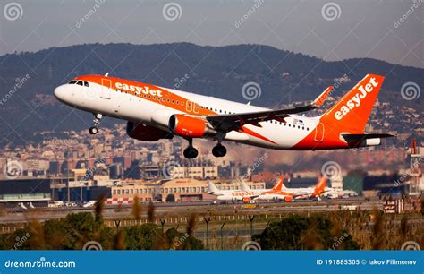 Airline Easyjet Plane Takes Off From The Runway At Barcelona El Prat