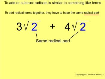 Adding And Subtracting Square Roots Worksheet