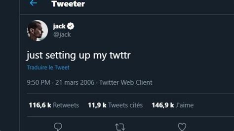 Jack Dorsey Le Fondateur De Twitter Met En Vente Son Premier Tweet