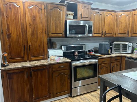 Stain Kitchen Cabinets Darker Before And After | Cabinets Matttroy