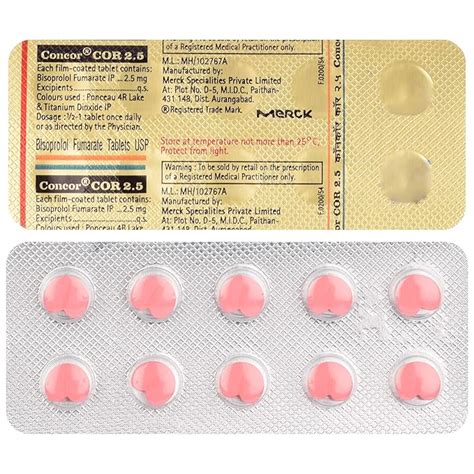 Concor Cor 2 5 Strip Of 10 Tablets Amazon In Health Personal Care