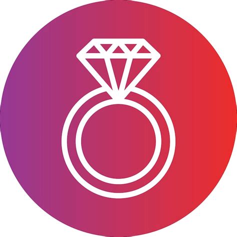 Estilo Del Icono Del Anillo De Diamante Vector Premium