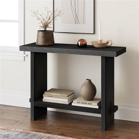 Virgo Modern Farmhouse Wood Console Table Black Oak Nathan James