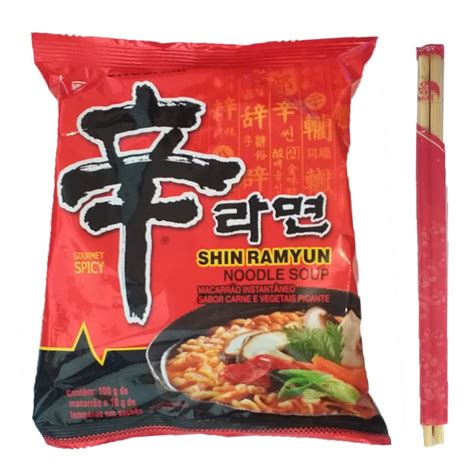 Lamen Coreano Shin Mushroom Ramyun Carne E Vegetais Picante Nongshim