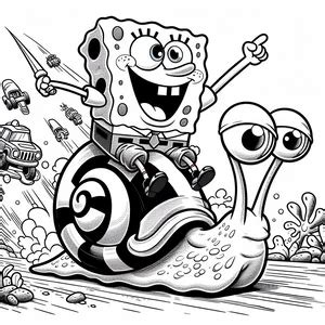 Dibujo De Bob Esponja Y Gary Para Colorear