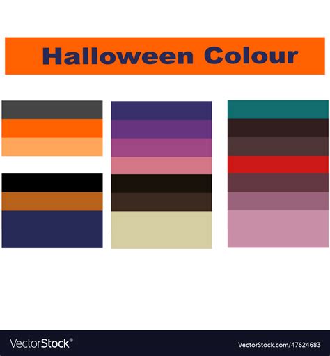 Set of colors pattern halloween color Royalty Free Vector