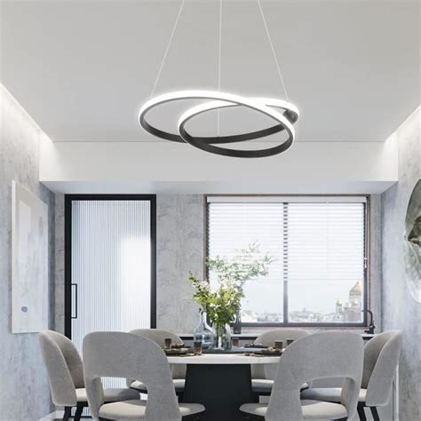 Moderne Lustre Led Suspension Luminaire Ronde Dimmable W Avec