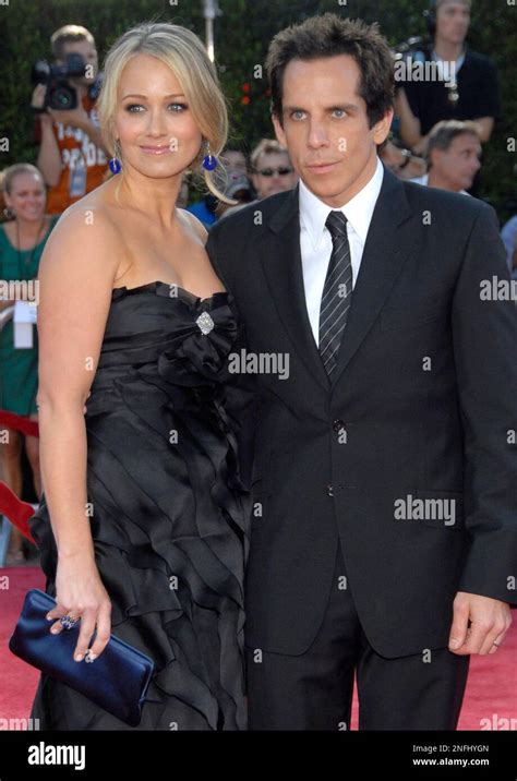 Actor Ben Stiller, right, and his wife, actress Christine Taylor pose
