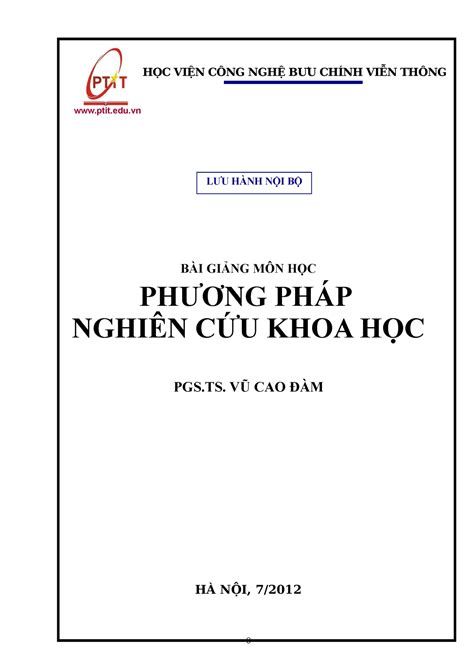 Giáo trình phương pháp nghiên cứu khoa học PTIT HỌC VIỆN CÔNG NGHỆ