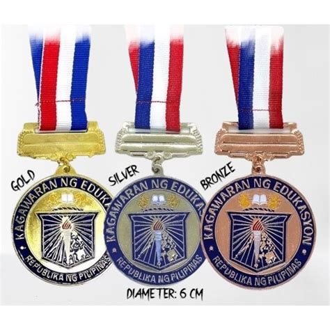 70 Pieces Kagawaran Medals 6cms GOLD SILVER BRONZE With Each Piece P V