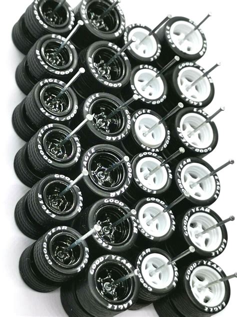 Hot Wheels Good Year Rubber Tires 10 Sets 5 Spoke 12 10 Mm Black White EBay
