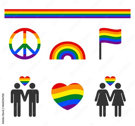 Lgbt Flag Icon Set Rainbow Flag Symbols Gay And Lesbian Pride Stock Vector Adobe Stock