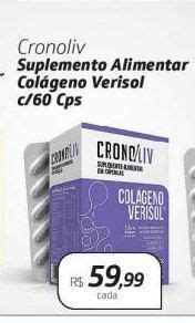 Cronoliv suplemento alimentar colágeno verisol c 60 cps oferta na Drogal