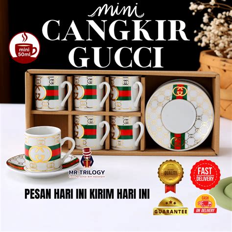 Jual Hampers Cangkir Set Keramik Tatakan Merk Series Souvenir Mug Gelas