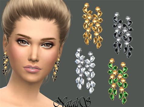 The Sims Resource NataliS Crystals And Beads Earrings