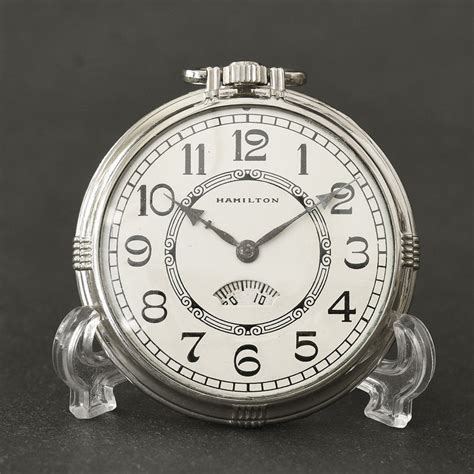 1934 Hamilton Usa Farragut Secometer Art Deco Pocket Watch Empressissi