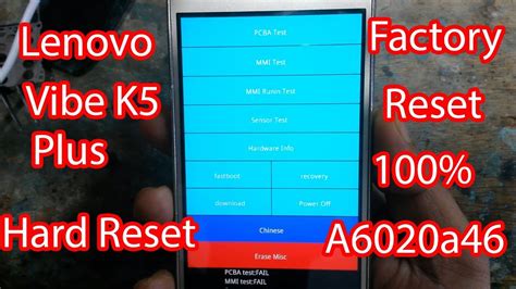 Lenovo Vibe K Plus A A Hard Reset Done Youtube