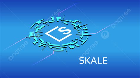 Skale Skl Isometric Token Symbol In Digital Circle On Blue Background