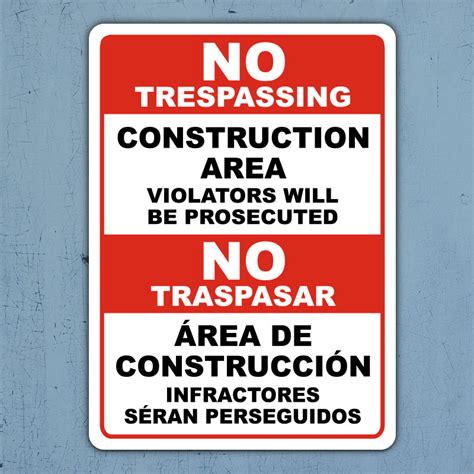 Bilingual Construction Area Violators Will Be Prosecuted Sign Save 10