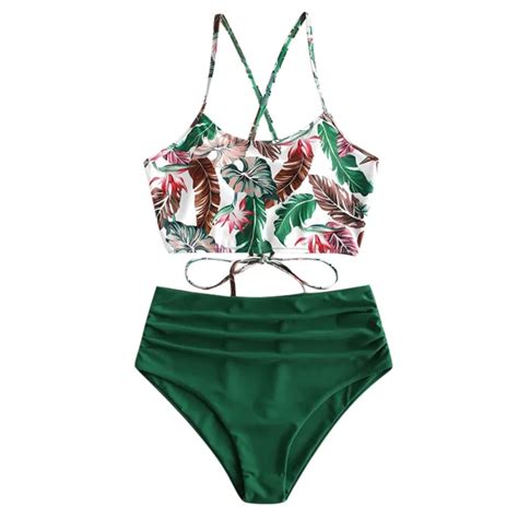 Sexy Ruffle Bikini Vrouwen Badpak Hoge Taille Bikini Set Print