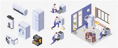 Home Appliance Repair Vector Hd Png Images Workers Repairing Home