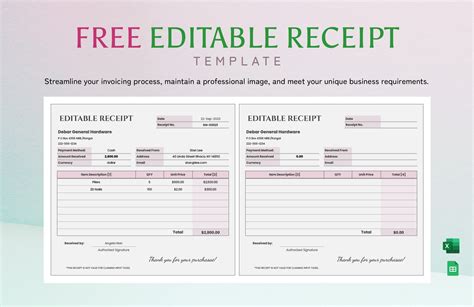 Excel Receipt Template