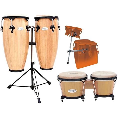 Toca Synergy Congas With Stand Natural With Bongos And Reverb