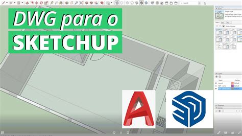 Como Exportar Dwg Para O Sketchup Importar Planta Do Autocad Youtube