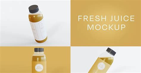 Fresh Juice Bottle Mockup by megostudio on Envato Elements