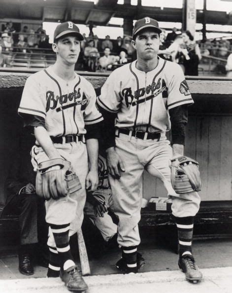 Warren Spahn And Johnny Sain Of The Boston Braves Pose For A