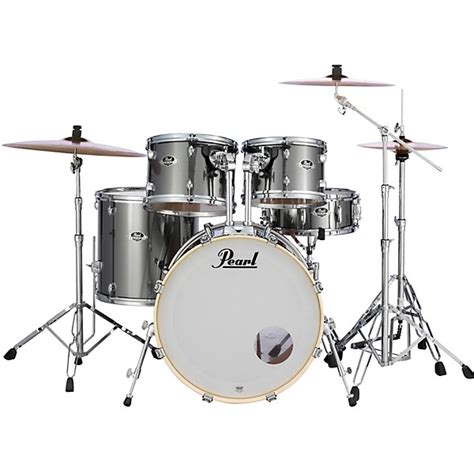 Pearl Export Standard Piece Drum Set With Hardware Smokey Chrome