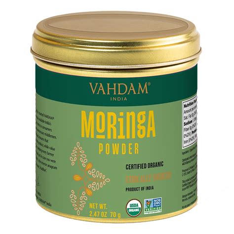 VAHDAM Organic Moringa Powder 2 47oz Non GMO Gluten Free Moringa