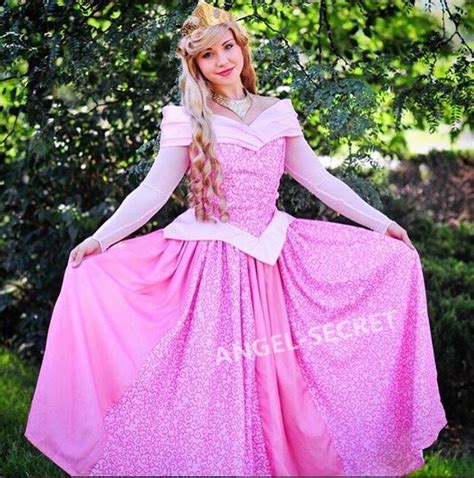 P340 Cosplay Dress Princess Sleeping Beauty Pink Costume Aurora Women