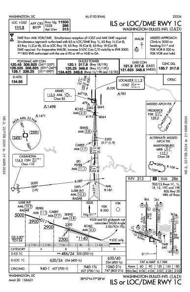 KIAD ILS OR LOC/DME RWY 01C (IAP) - FlightAware