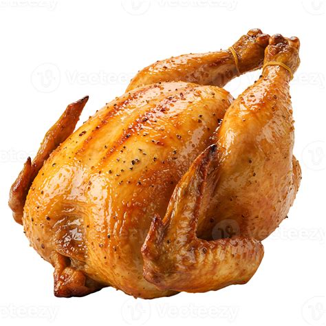 A golden brown roasted chicken with crispy skin presented against a