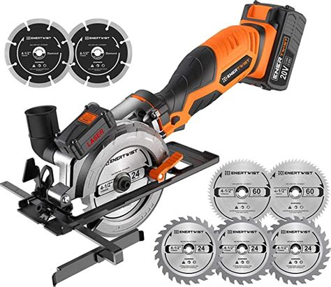 EnerTwist 20V Max 4 1 2 Cordless Circular Saw And 4 Pieces Saw Blade