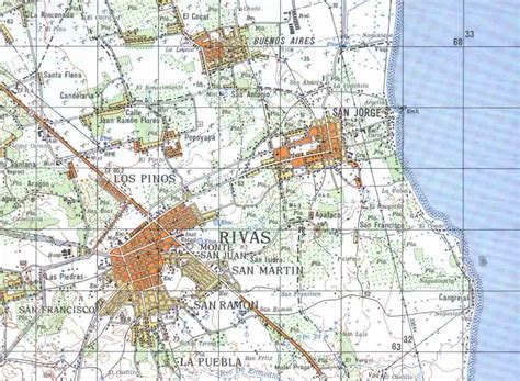 Rivas Topographic Map, Rivas, Nicaragua