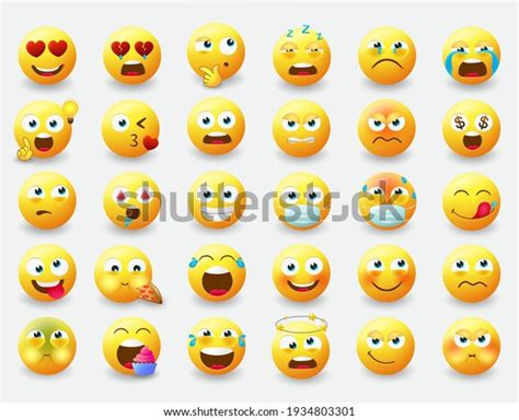 Emoticon Emojis Vector Set Emoji Characters Stock Vector Royalty Free