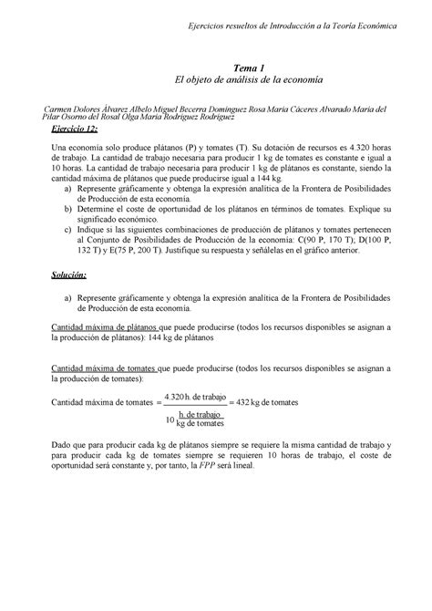 Ejercicios Resueltos Tema 1 Ejercicios Resueltos De A La Tema 1 El Objeto De De La Carmen