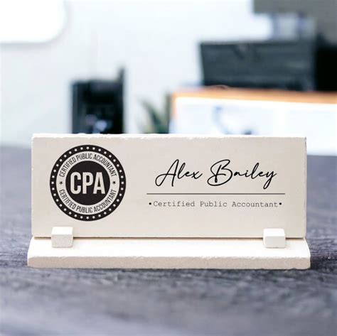 Cpa Desk Name Sign Certified Public Accountant Desk Name Plate With